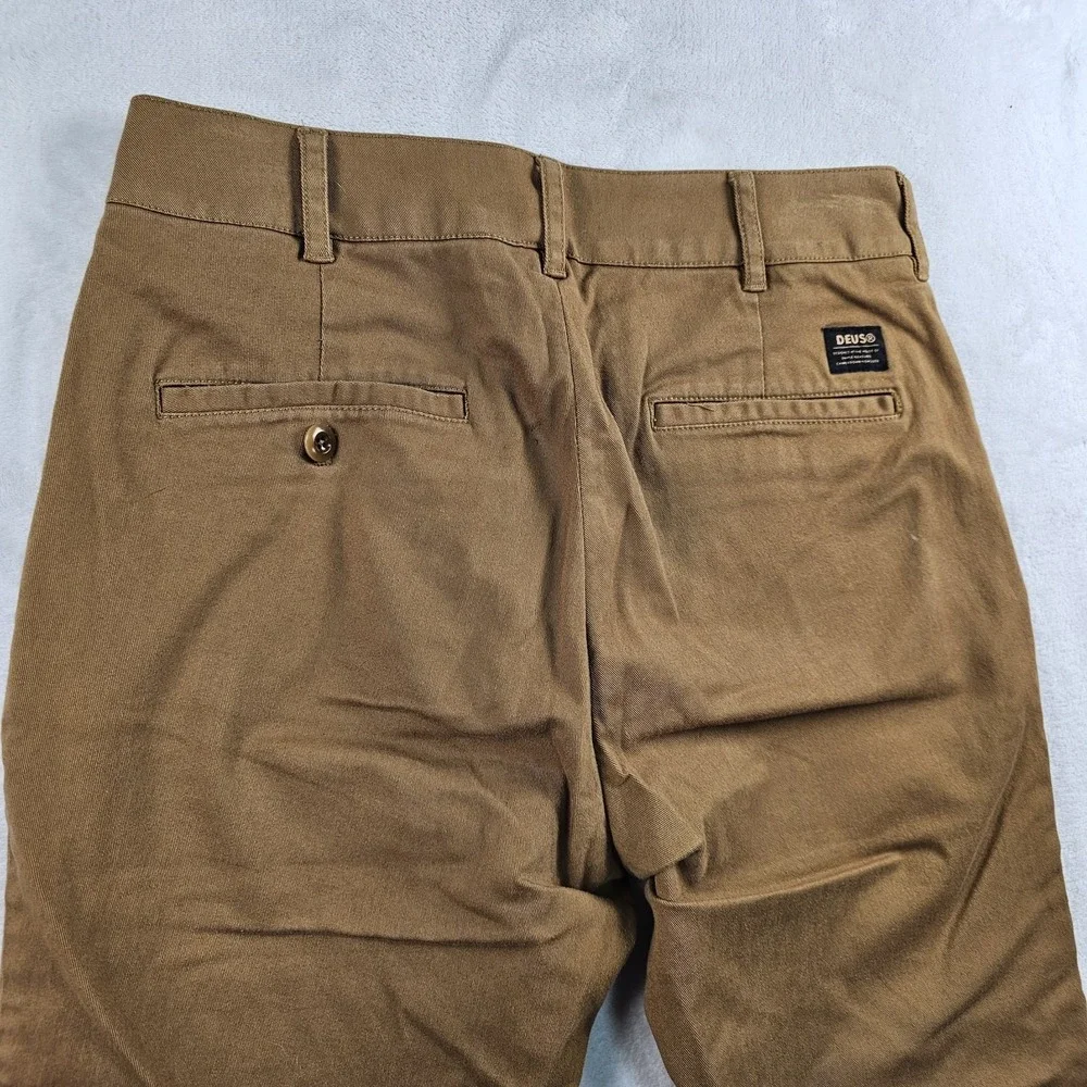 Deus Ex Machina Pants Mens 31x26 Slim Chino Khaki Cropped Xavier Oxford Ivy